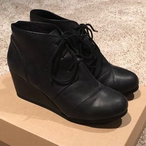 Lace Up Wedge Booties